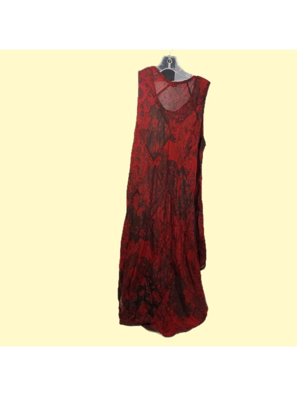 Tunic Tank Dress Winged Horse Pool Coverup Sleevless India Red Boho Beachcore - Picture 11 of 11